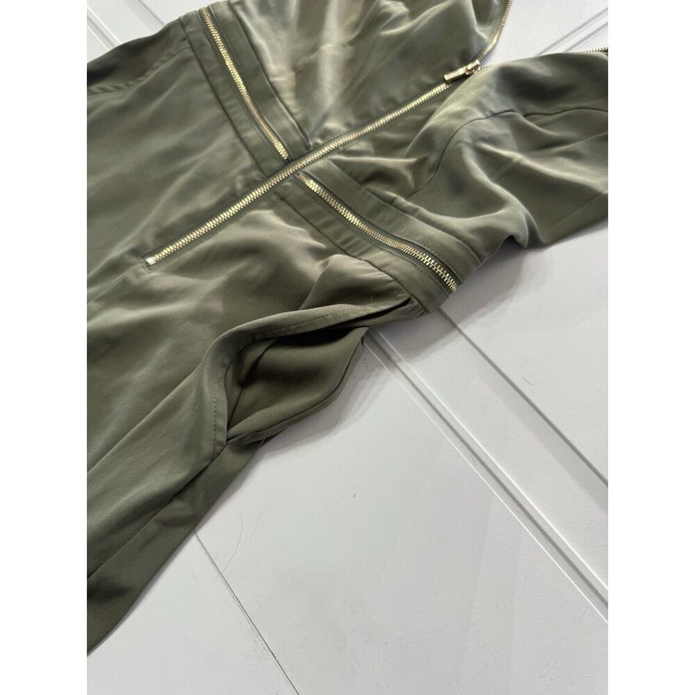 BEBE Women's Halter Neck Zip Up Jumpsuit Olive Green Size XS - Picture 3 of 6